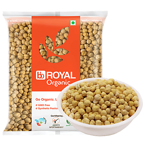 bb Royal Organic Roasted Bengal Gram Whole (Chana), 500 g  