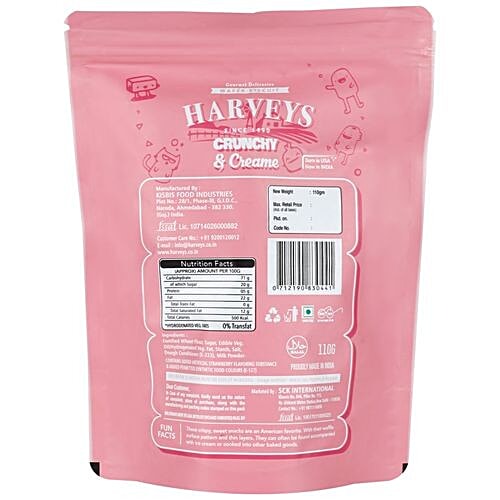 Harveys  Crunchy & Creame Wafer Biscuit - Strawberry, 110 g Pouch 