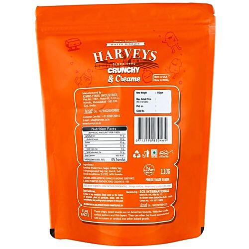 Harveys  Crunchy & Creame Wafer Biscuit - Orange, 110 g Pouch 