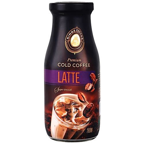 Kings Coffee Premium Cold Coffee - Latte, 280 ml Bottle 