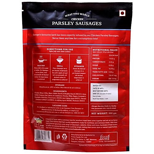 La Carne Chicken Parsley Sausage, 500 g PKT 