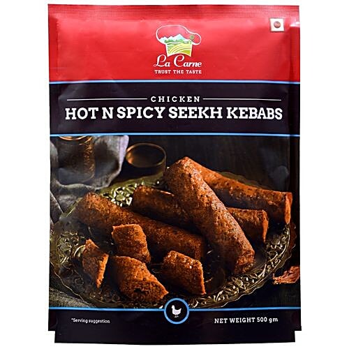 La Carne Chicken Hot & Spicy Seekh Kebab, 500 g PKT 