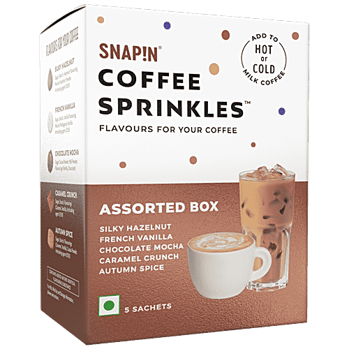 Snapin Coffee Sprinkles - Assorted Box, 48 g (5 Sachets x 9.6 g each) 