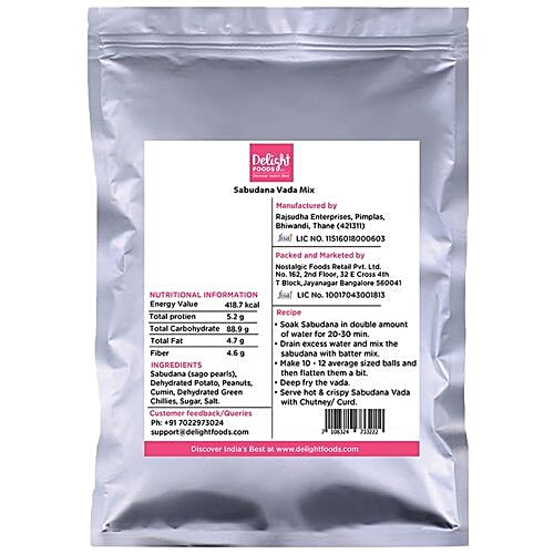 Delight Foods Sabudana Wada Mix, 180 g  