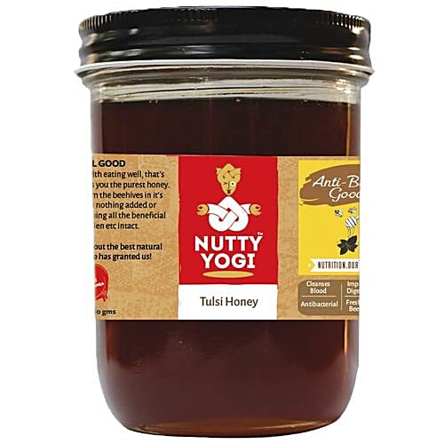Nutty Yogi Tulsi Honey, 400 g  Delicately Mild
 Infused with Ginger
  Organic