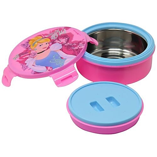 Hm International Disney Cinderella Princess Insulated Hot Case Kids Plastic Lunch Box With Steel Wall, 1 pc  Dishwasher & Microwave Safe