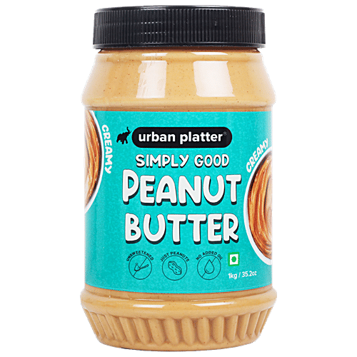 Urban Platter Creamy Unsweetened Peanut Butter, 1 kg Jar 