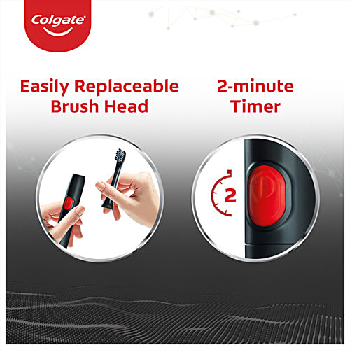 Colgate ProClinical 150 Charcoal Sonic - Electric Toothbrush With Replaceable Brush Head, 1 pc  Tough on Plaque, Gentle on Gums