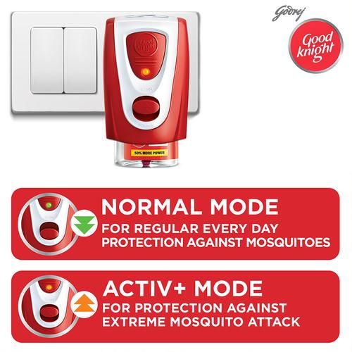 Good knight Power Activ+ Liquid Vapourizer, Mosquito Repellent Refill, 45 ml each Pack of 6 