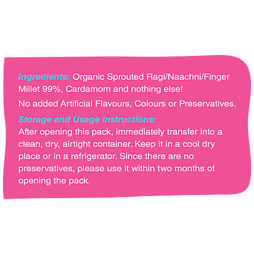 Early Foods Organic Sprouted Ragi Porridge Mix - Plain, Vegan, Gluten Free, No Preservatives, 200 g  No Preservatives, No Artificial Flavours