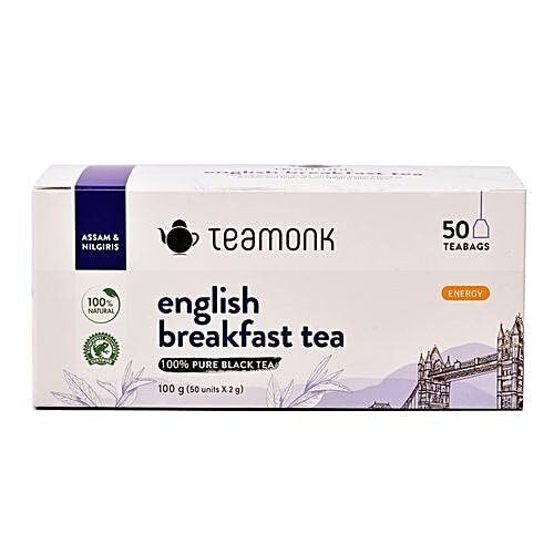 Teamonk Black Tea - English Breakfast Tea, 100 g (50 Bags x 2 each) 