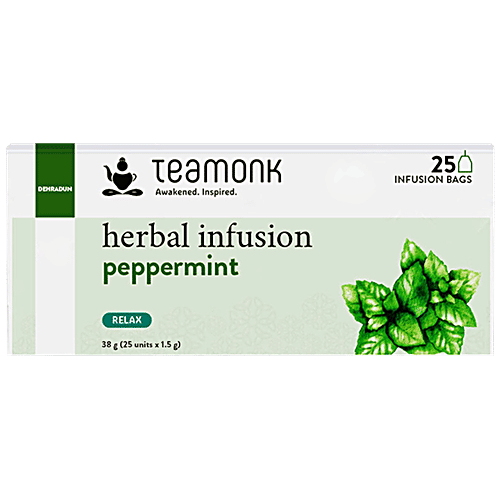 Teamonk Peppermint Herbal Infusion, 50 g (25 Bags x 2 g each) 