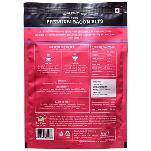 La Carne Pork Premium Bacon Bits, 250 g Pouch Trust The Taste