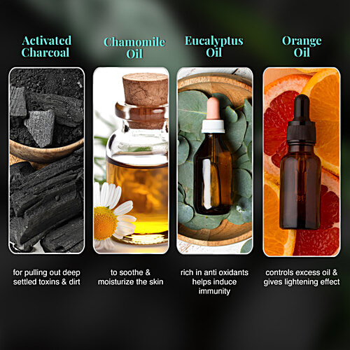 VLCC Ultimo Blends Charcoal Face Pack For Whitening & Detoxifying, 100 g Fortified With Clay & Essential Oils, Suits All Skin Types