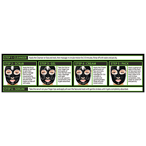 Vlcc Activated Bamboo Charcoal Facial Kit, 60 g  