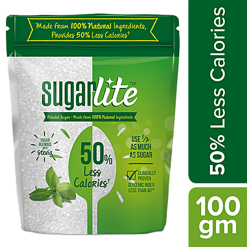 Sugarlite 50% Less Calories Sugar, 100 g Pouch 5No Less Calories, Natural