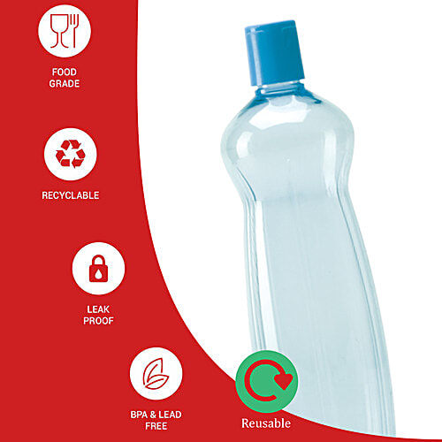 Milton Pacific PET Fridge Plastic Water Bottle - Blue, 1 L  