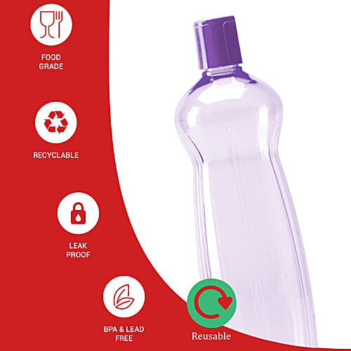 Milton Pacific PET Fridge Plastic Water Bottle - Purple, 1 L  