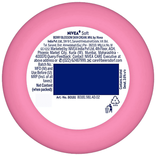 Nivea Light Moisturiser - Soft Berry Blossom, For Face, Hand & Body, 200 ml Instant Hydration Non-Greasy Cream With Vitamin E & Jojoba Oil