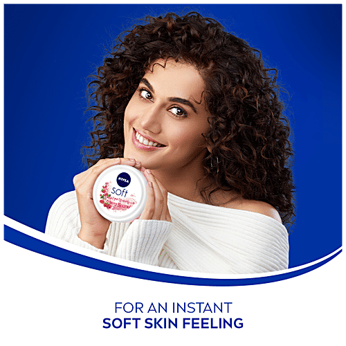 Nivea Light Moisturiser - Soft Berry Blossom, For Face, Hand & Body, 200 ml Instant Hydration Non-Greasy Cream With Vitamin E & Jojoba Oil