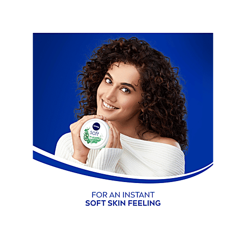 Nivea Light Moisturiser - Soft Chilled Mint, With Vitamin E & Jojoba Oil, For Face, Hand & Body, Instant Hydration, Non-greasy Cream, 50 ml