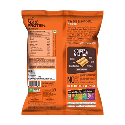 RiteBite Max Protein Chips - Peri Peri, 60 g  