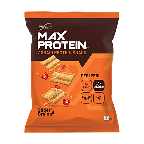 RiteBite Max Protein Chips - Peri Peri, 60 g  
