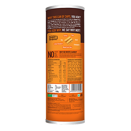 RiteBite Max Protein Peri Peri 20g Protein Chips, 120 g Gluten Free