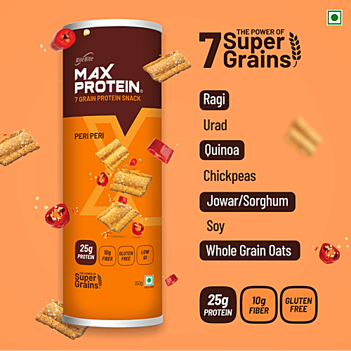 RiteBite Max Protein Peri Peri 20g Protein Chips, 120 g Gluten Free