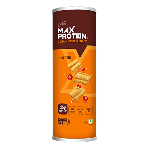 RiteBite Max Protein Peri Peri 20g Protein Chips, 120 g Gluten Free