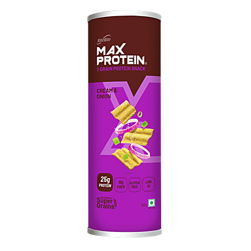 RiteBite Max Protein Cream & Onion 20g Protein Chips, 120 g Gluten Free