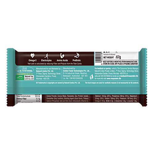 RiteBite Max Protein Choco Slim 20g Protein Bar, 67 g Pouch No Trans Fat & Cholesterol