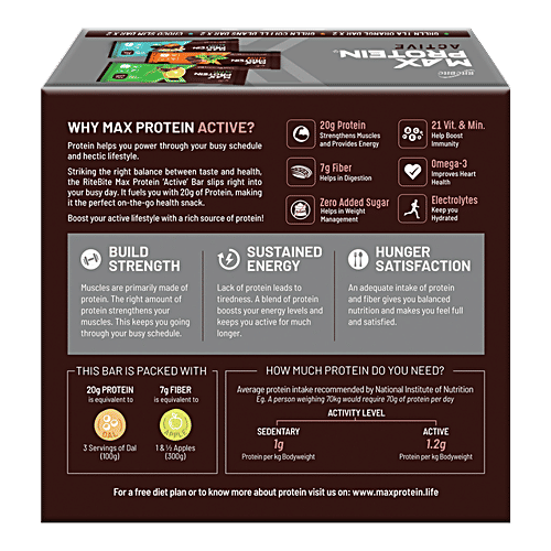 Buy RiteBite Max Protein Active Assorted Bars Choco Slim, Green