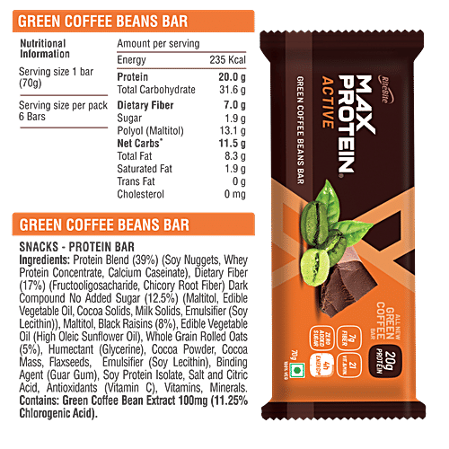 Buy RiteBite Max Protein Active Assorted Bars Choco Slim, Green