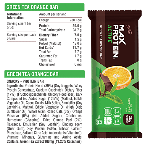 Buy RiteBite Max Protein Active Assorted Bars Choco Slim, Green