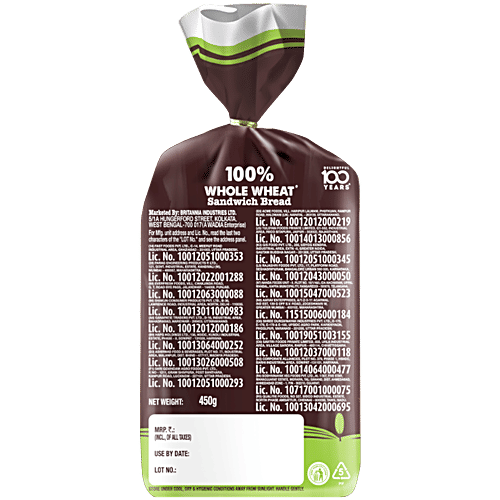 Buy Britannia 100 Whole Wheat Bread Online at Best Price of Rs 55