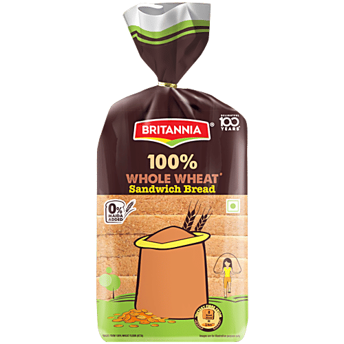 Buy Britannia 100 Whole Wheat Sandwich Bread Online at Best Price of