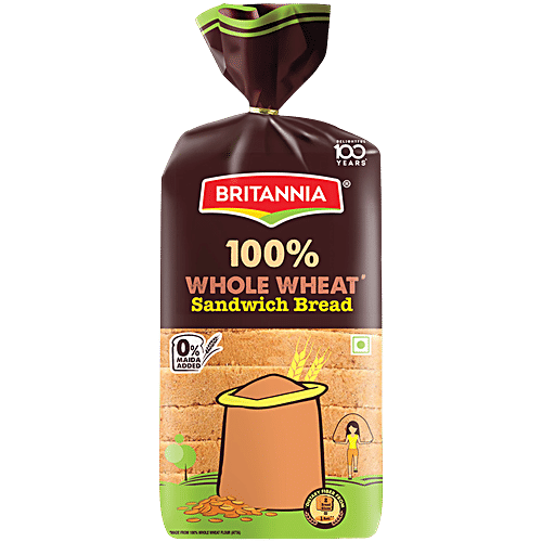 Buy Britannia 100 Whole Wheat Sandwich Bread Online at Best Price of Rs 45 bigbasket