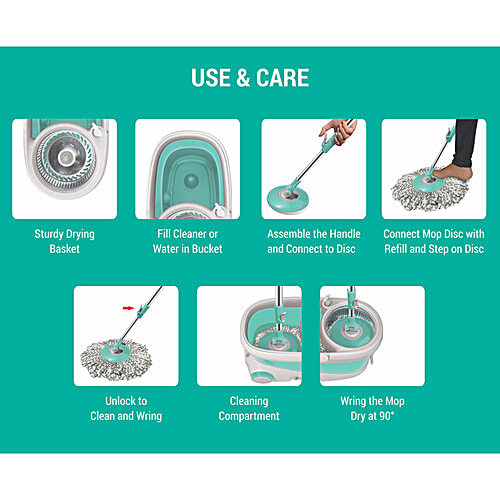 Buy Milton Spotzero Prime Spin Mop Bucket With Stainless Steel