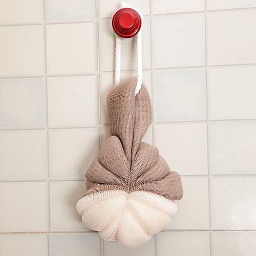 bb home Body Bath Loofah Scrubber- Dual Side, Hangable, Brown, 1 pc  
