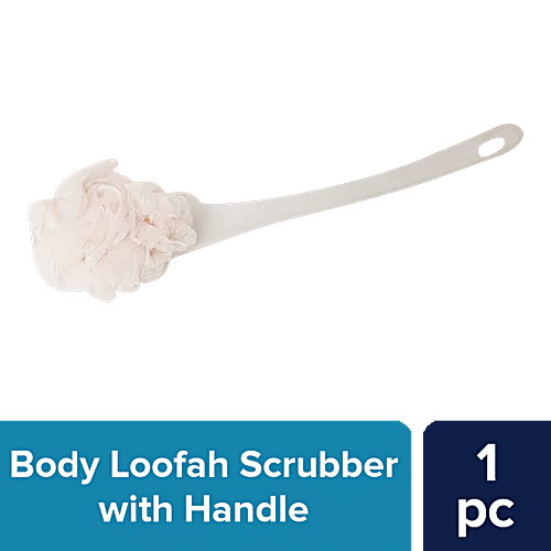 bb home Body Bath Loofah Scrubber - With Handle, Cream, 1 pc
