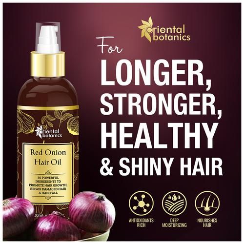 Buy Oriental Botanics Red Onion Hair Oil - For Dull, Dry And Unruly Hair,  To Promote Hair Growth, Paraben, Silicone Free Online at Best Price of Rs  799 - bigbasket