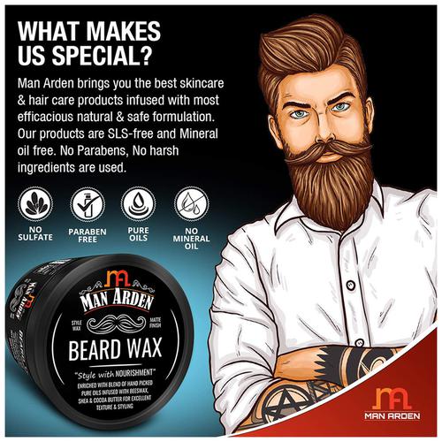 Buy Man Arden Beard Wax - Styling With Strong Hold & Matte Finish Online at  Best Price of Rs 375 - bigbasket