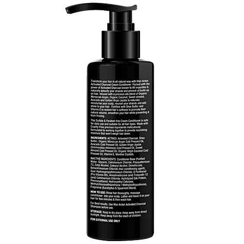 Man Arden Activated Charcoal Cream Conditioner - Charged With Menthol, 200 ml  