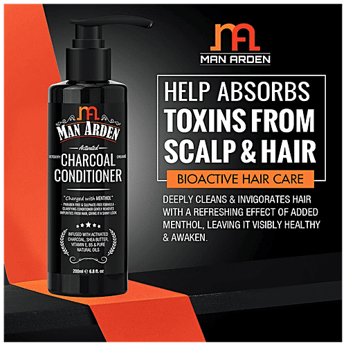 Man Arden Activated Charcoal Cream Conditioner - Charged With Menthol, 200 ml  