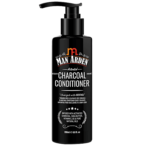 Man Arden Activated Charcoal Cream Conditioner - Charged With Menthol, 200 ml  