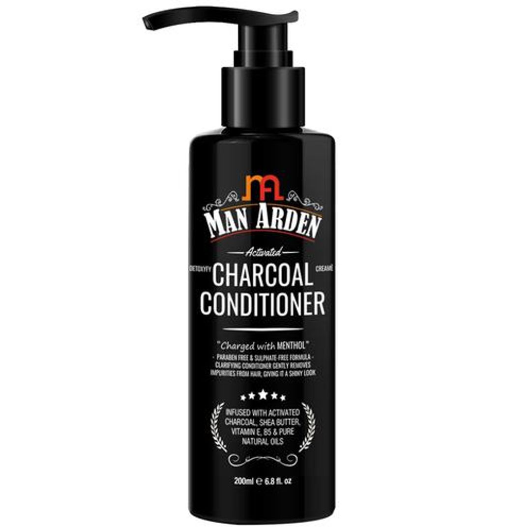 Man Arden Activated Charcoal Cream Conditioner - Charged With Menthol, 200 ml 
