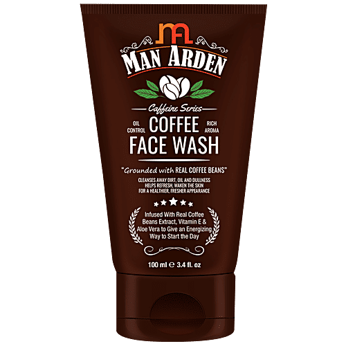 Man Arden Recharge Coffee Face Wash - Cleanses Away Dirt, Oil & Dullness, 100 ml  No Parabens, Mineral Oils