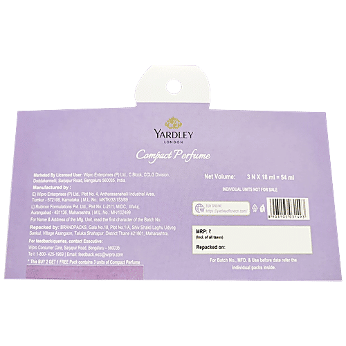 Yardley London Compact Perfume Tripack - Autumn Bloom + Country Breeze + Morning Dew Pack of 3, 18 ml Pack of 3 