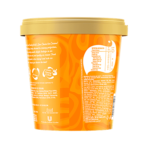 Kwality Wall's The Dairy Factory Alphonso Mango Ice Cream, 700 ml Tub 